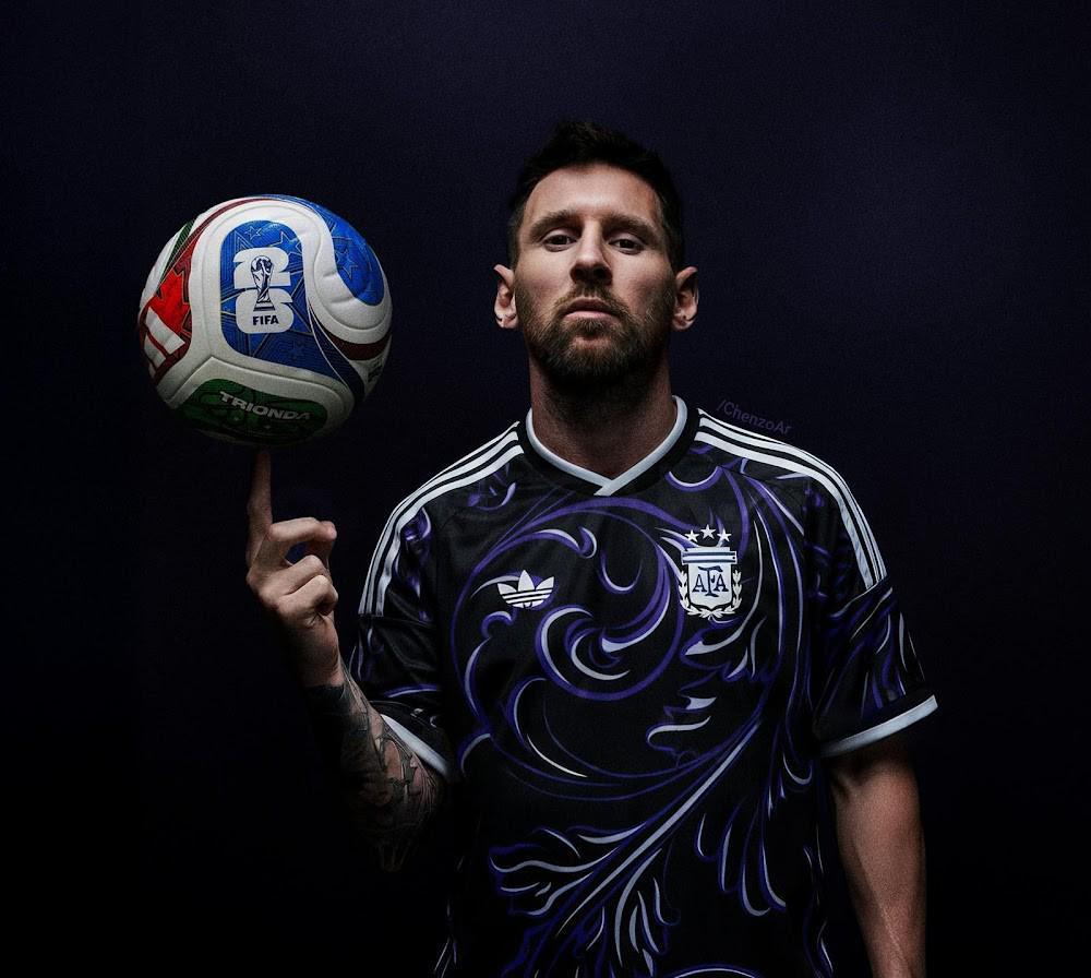 Speed Race-阿根廷世界杯客场球衣曝光：黑色主色调，灵感源自阿根廷国花